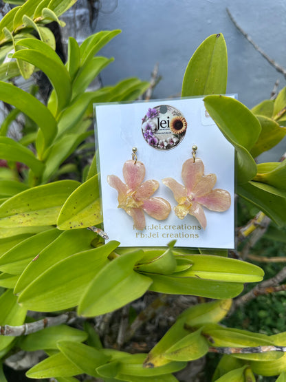 Mini Dendrobium Orchid earings