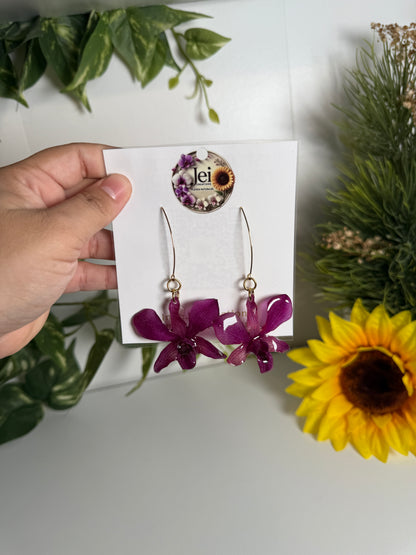 Dendrobium Orchid earings