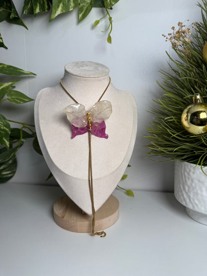 Bougainvillea Butterfly necklace