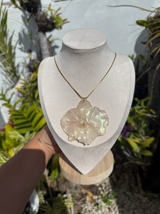 White Phalaenopsis Orchid necklace