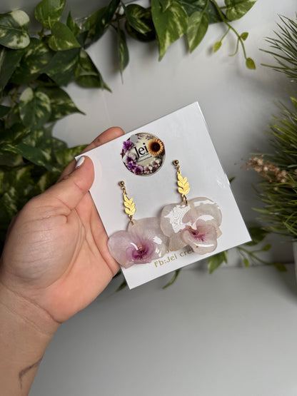 Dendrobium Orchid earings