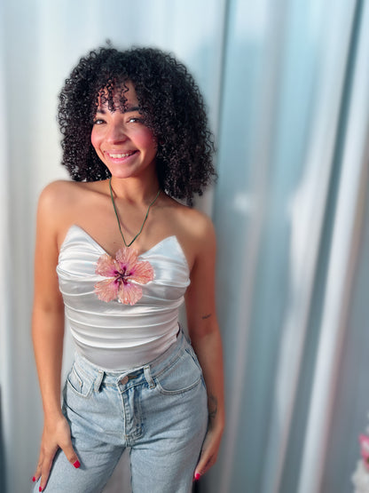 Pink amapola Choker (hibiscus)