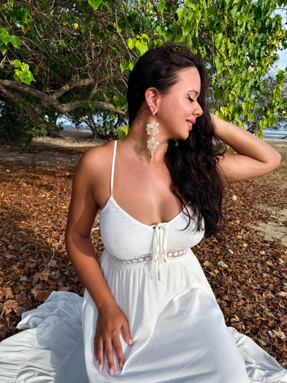 Ivory Cascade Delphinium Earrings