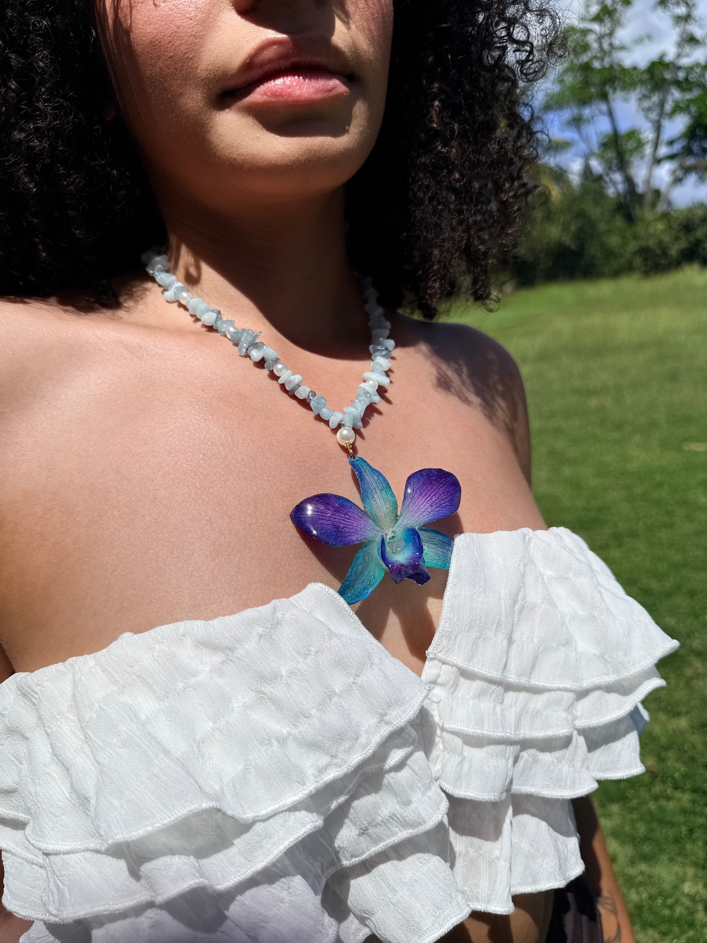Blue Orchid Choker