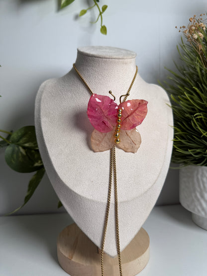 Bougainvillea Butterfly necklace