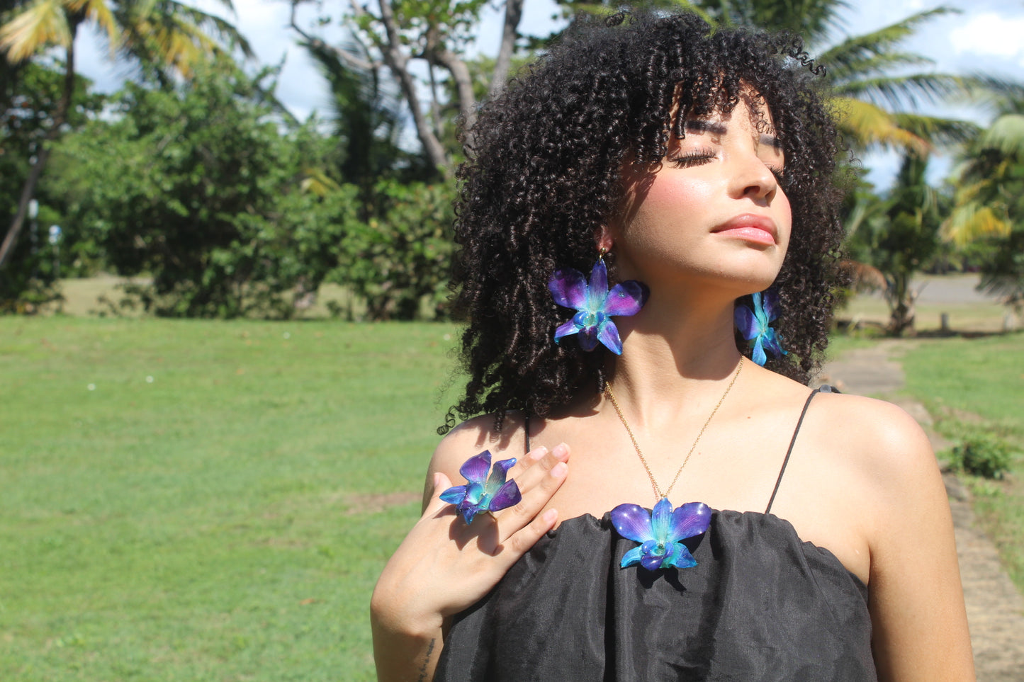 Blue Orchid floral Set