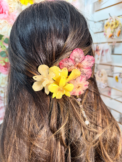Sunset Orchid Garden Hair Clip