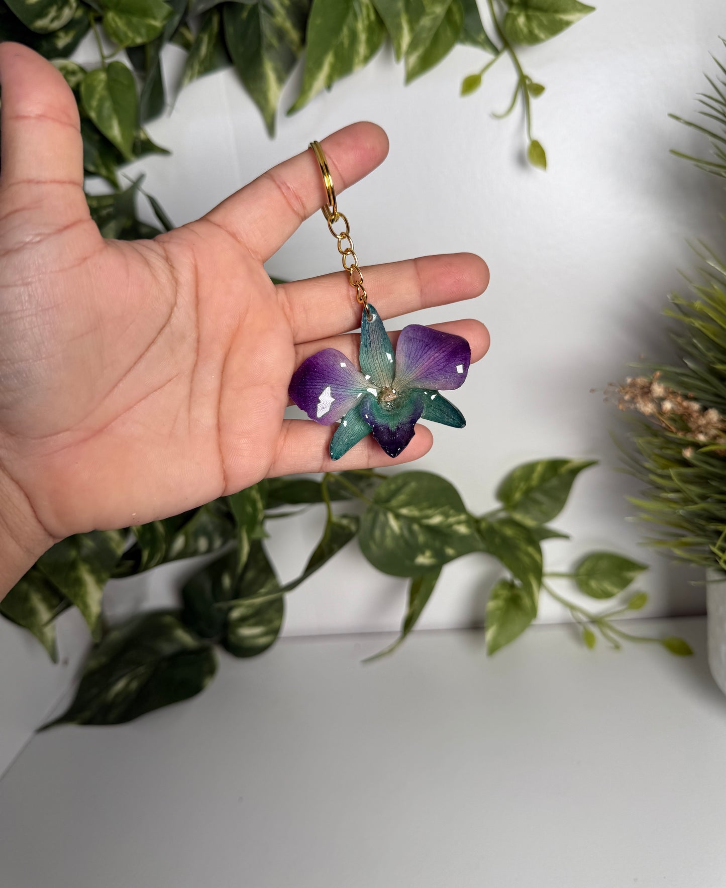 Orchid Keychain