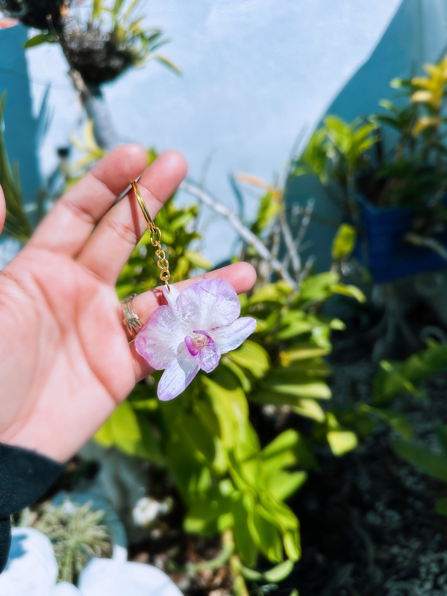 Orchid Keychain