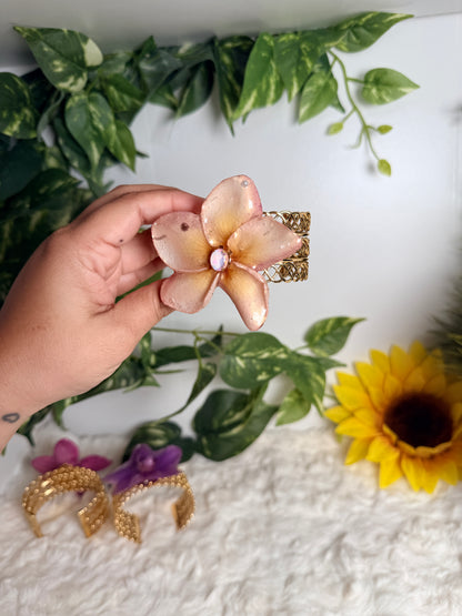 Golden Plumeria Glow Cuff
