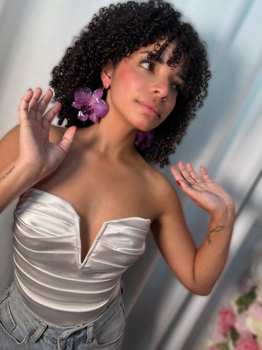 Big Dendrobium Orchid earings