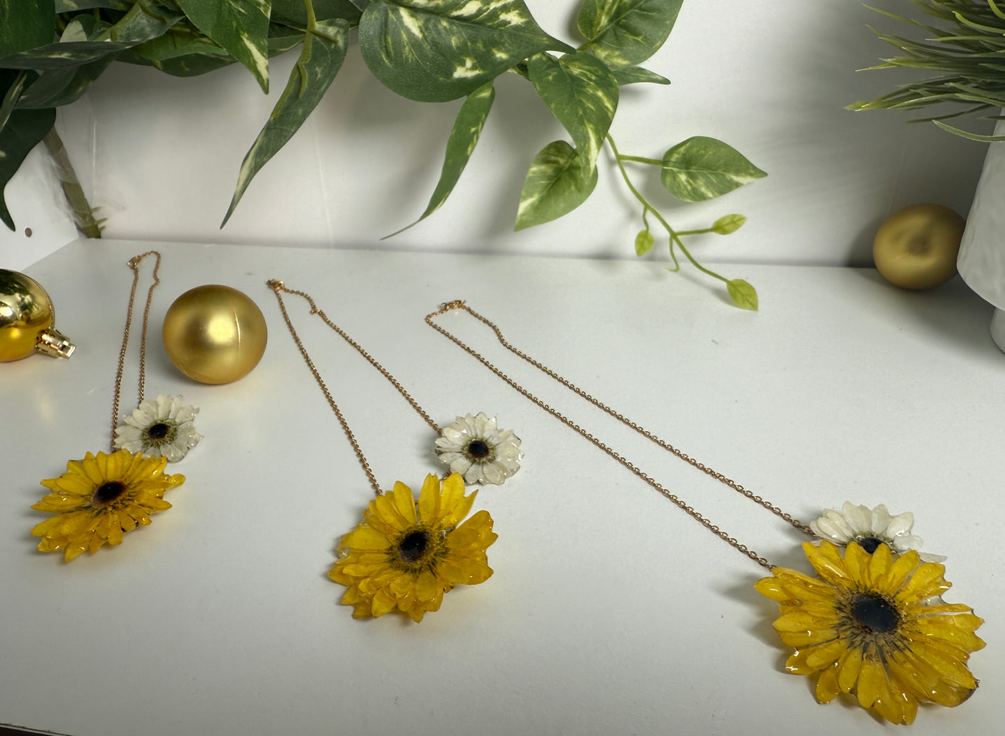 Floral Charm Duo Necklace Set