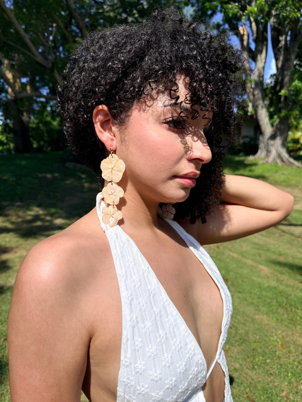 Ivory Coast Flower Earrings