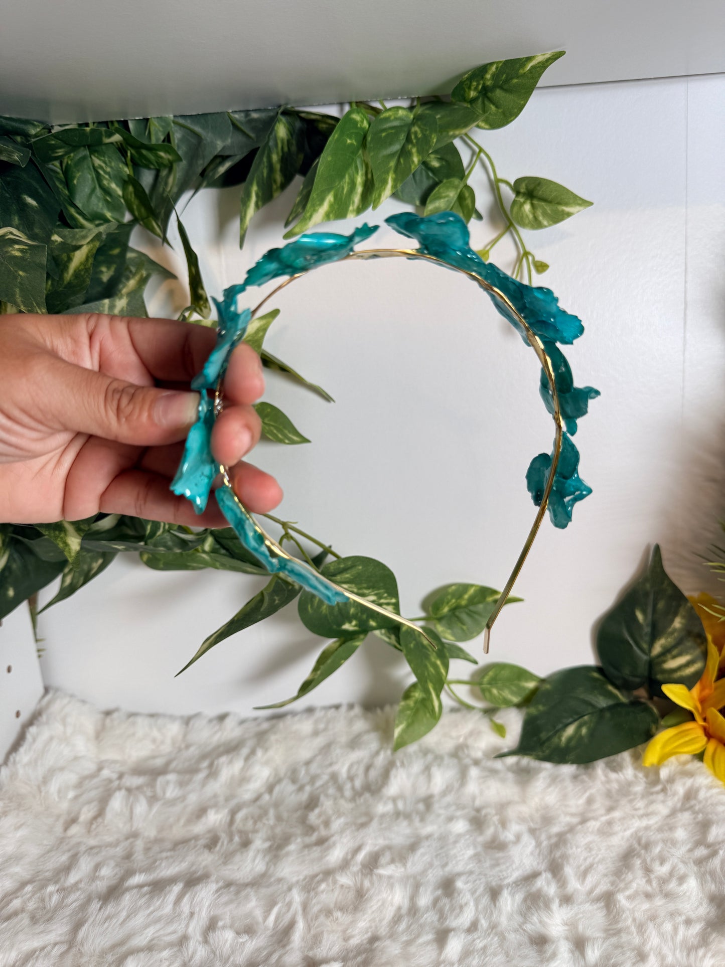 Turquoise Hydrangea Crown