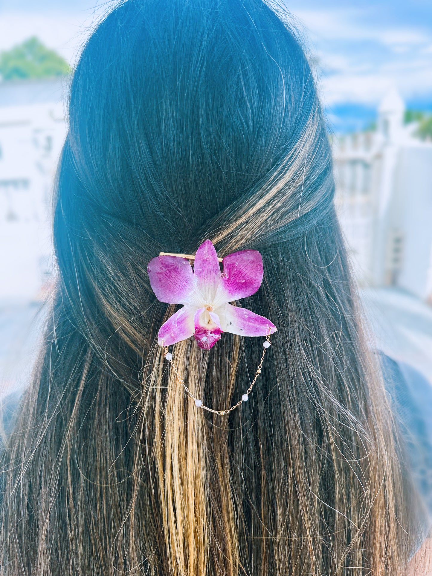 Pink/Purple Orchid Hair Clip