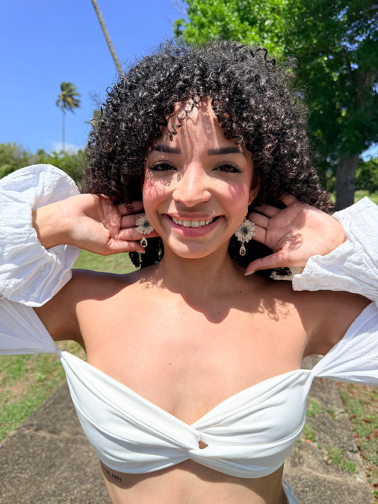 Ivory Daisy Earrings