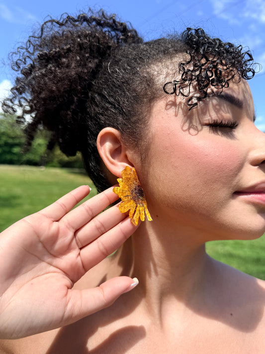 Golden Bloom Statement Earrings
