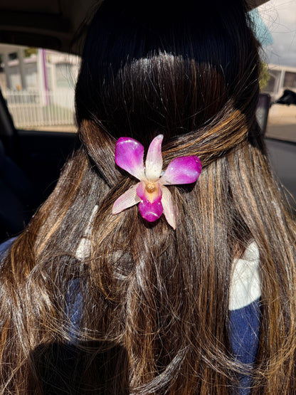 Pink/Purple Orchid Hair Clip