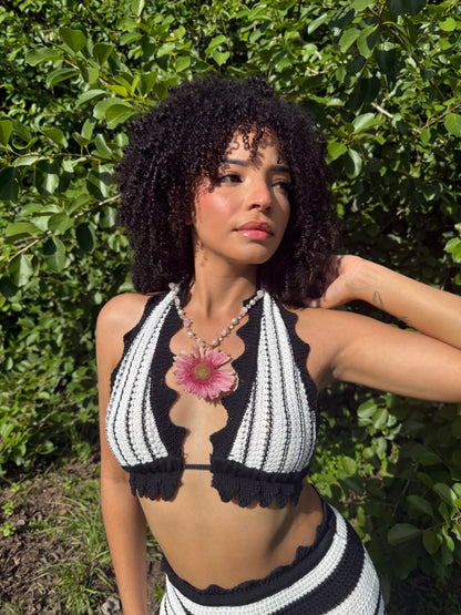 Pink gerbera Fairy necklace