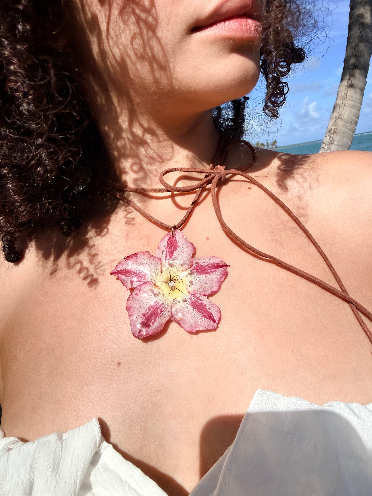 Exotic Desert Rose Leather Choker