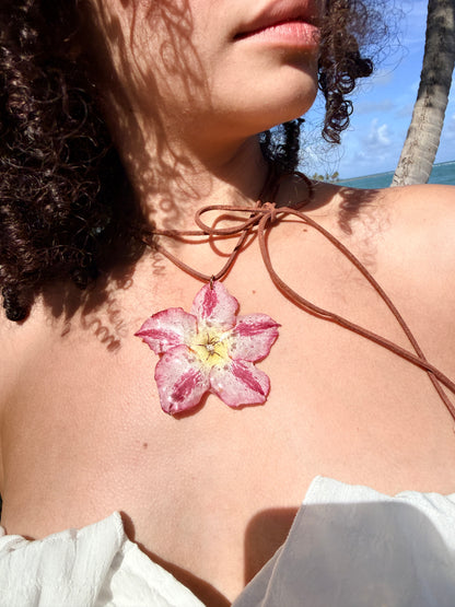 Exotic Desert Rose Leather Choker