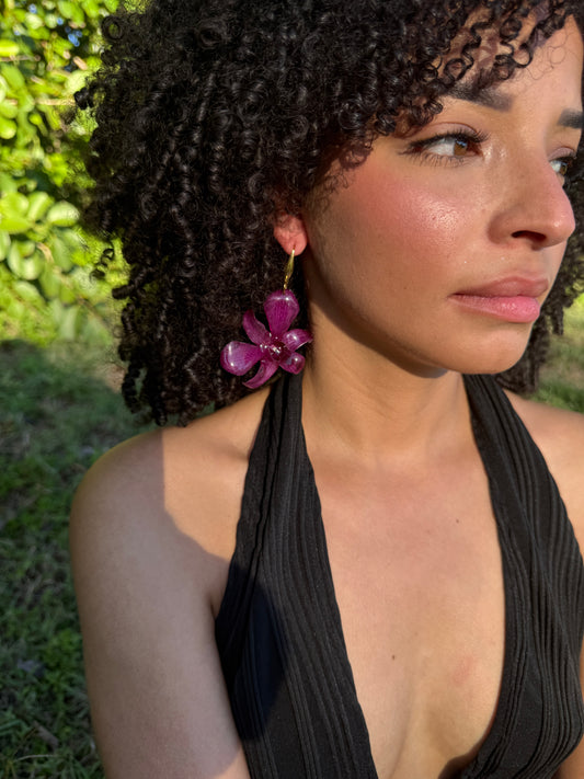 Dendrobium Orchid earings