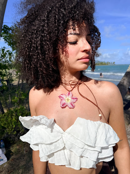 Exotic Desert Rose Leather Choker