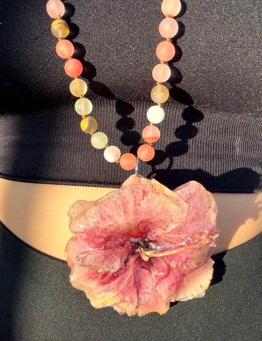 Rosy Bloom Exotic Poppy Necklace