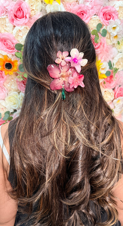 Rosé Orchid Garden Hair Clip