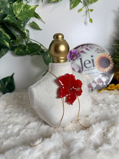 Crimson Poppy Lariat Necklace(amapola)