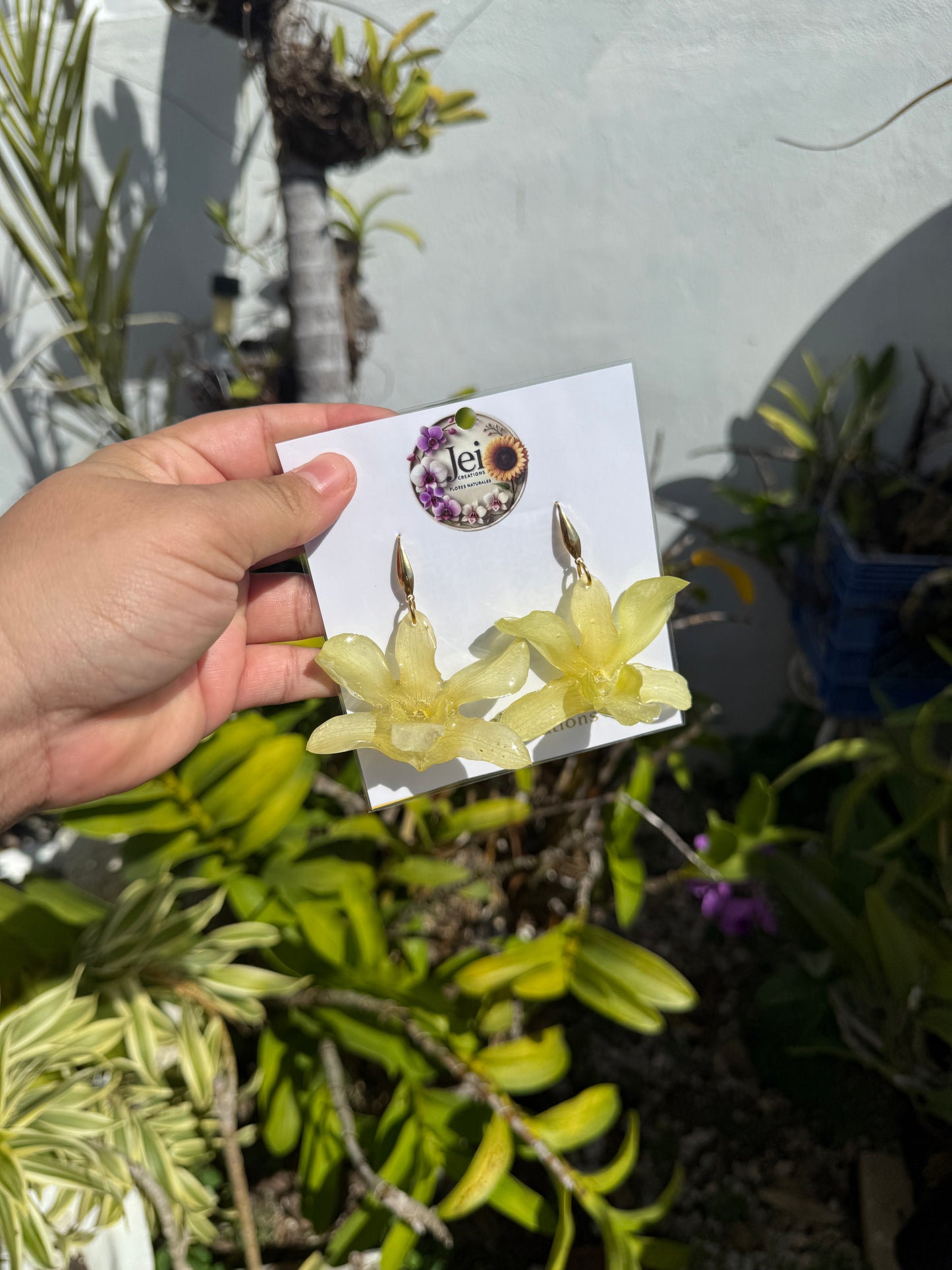 Dendrobium Orchid earings