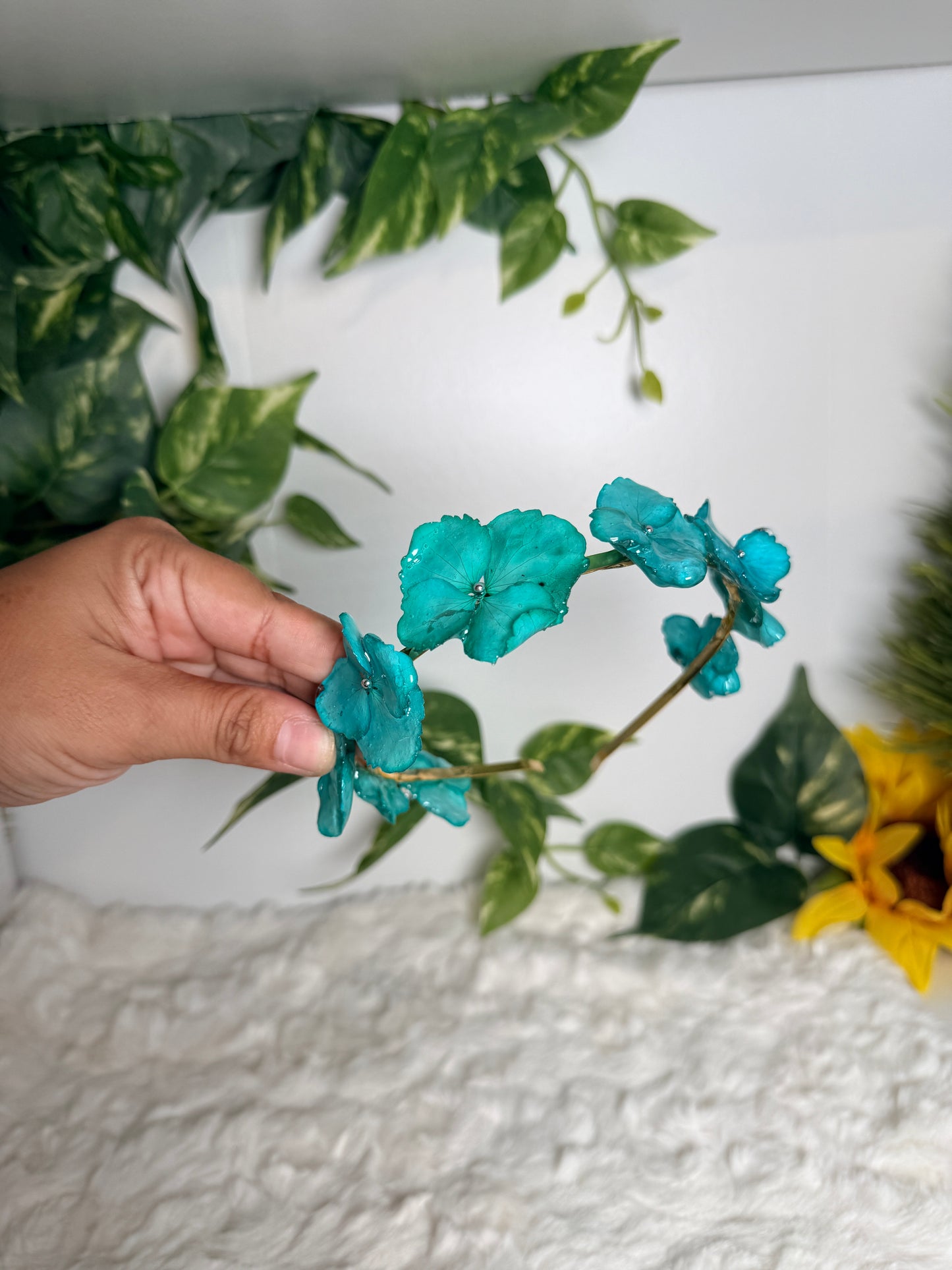 Turquoise Hydrangea Crown