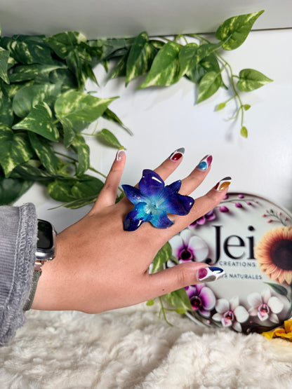 Azure Orchid Ring