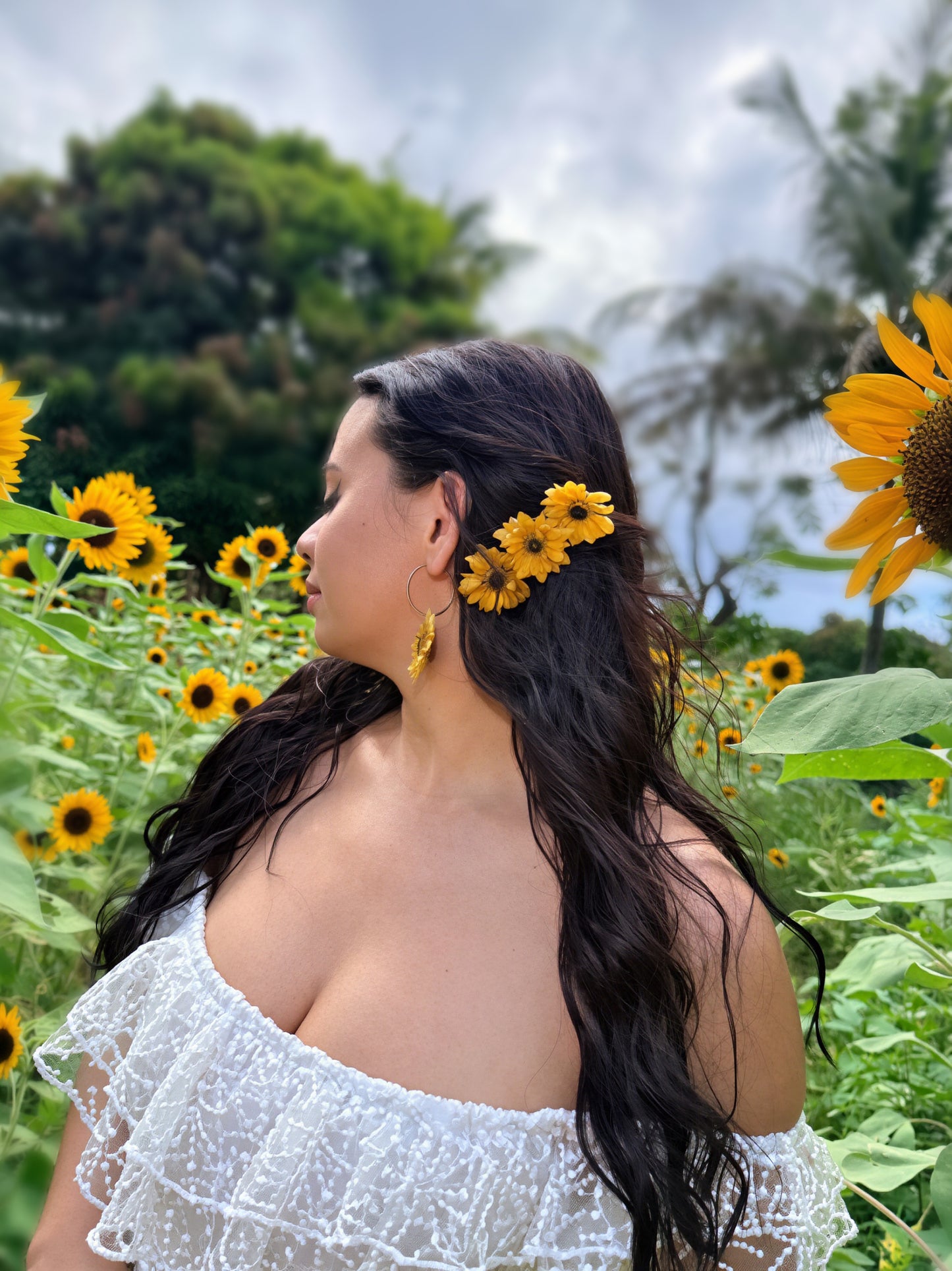 Golden Sunflower Hair Comb