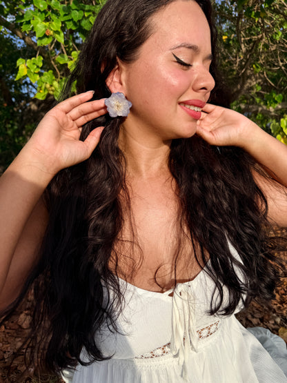 Periwinkle Delphinium Stud Earrings