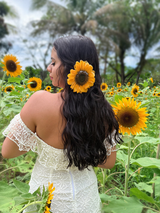 Sunflower hair clip