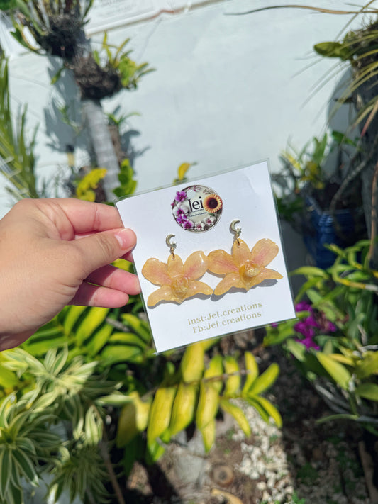 Mini Dendrobium Orchid earings