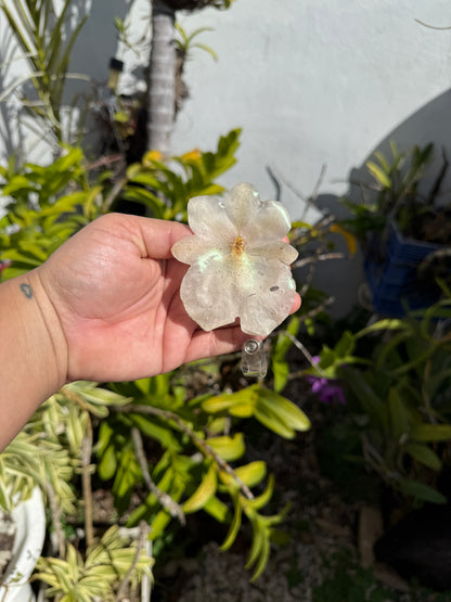 Orchid/flowers badge clip