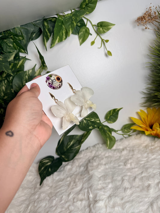 “Ivory Orchid Bloom” Earrings