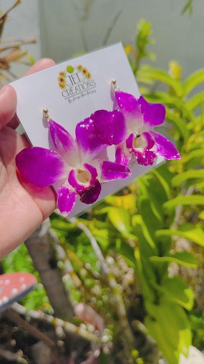 Dendrobium Purple/Pink earings